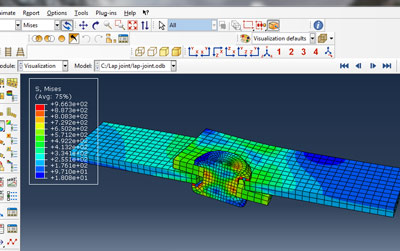 آموزش بررسی استحکام اتصالات  روی هم  پرچ شده با نرم افزار آباکوس
